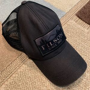 Filson Black Mesh Logger Cap Hat Trucker Tin Cloth
